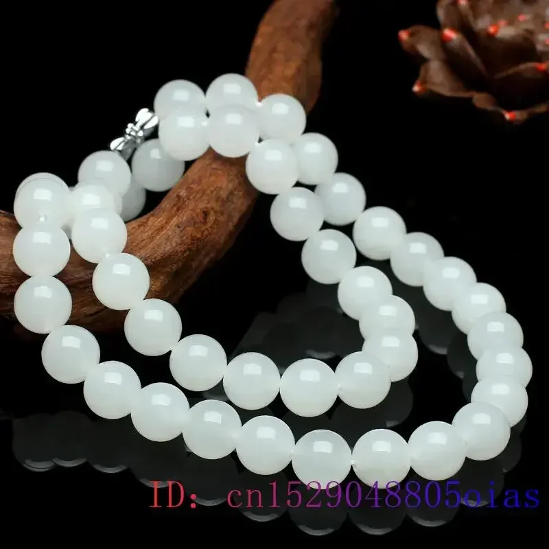 Jewelry Making With Stones - Collier de perles de Jade blanc