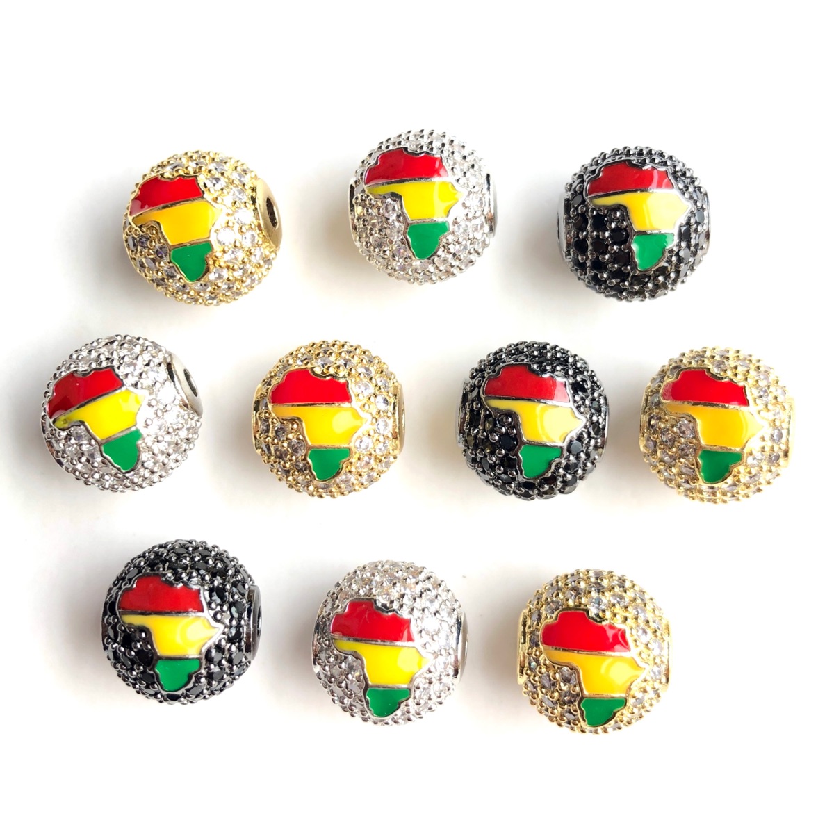 Jewelry Making History - 6 pièces de perles intercalaires rondes