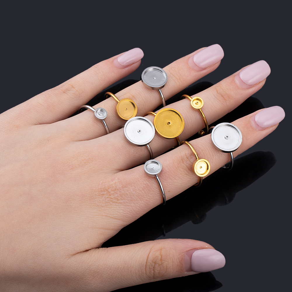 Ring Blank Adjustable - 10 pièces réglable ouvert bague réglage