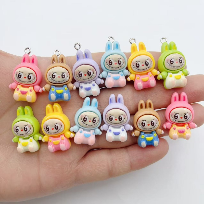 Jewelry Making Charms - 10 Breloques en résine Kawaii Lapin