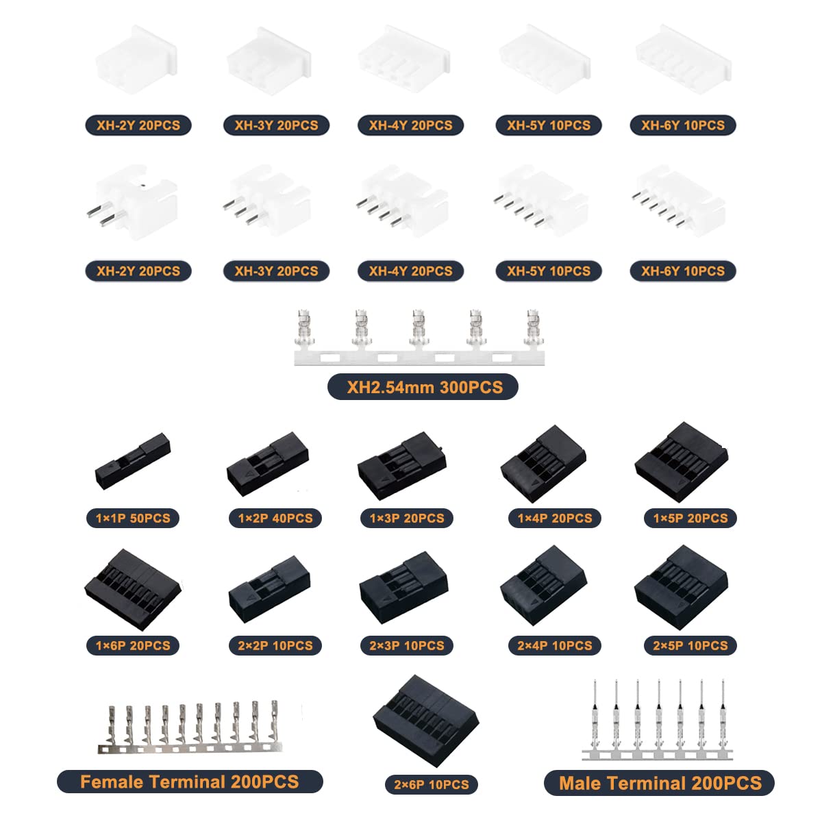 1080 pièces Dupont/JST-XH poli - Head Pin Assorted avis et prix