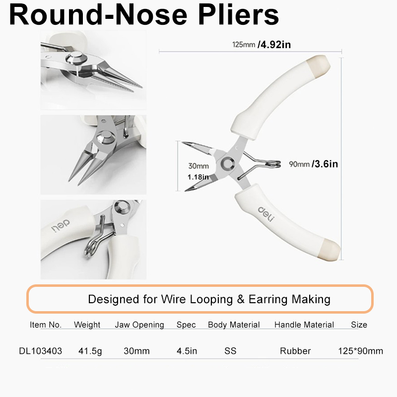 Pince à bec rond en acier inox - Jewelry Making Round Nose Pliers avis et prix