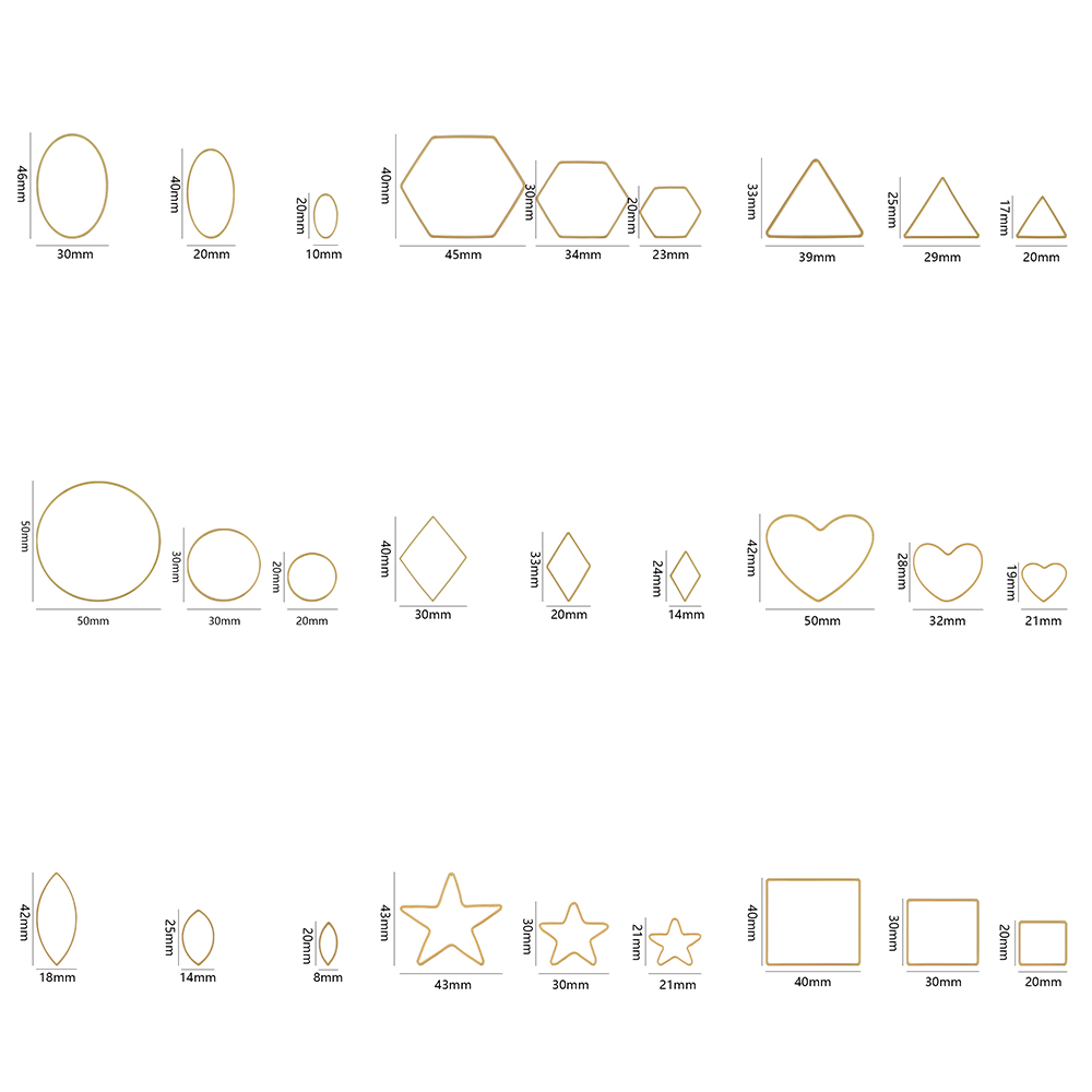 20 pièces or argent cadre creu - Jewelry Making Charms avis et prix