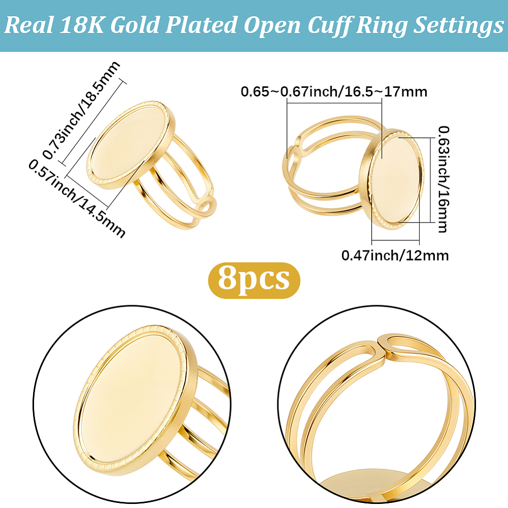 1 boîte de 8 pièces de support - Ring Blank Adjustable avis et prix